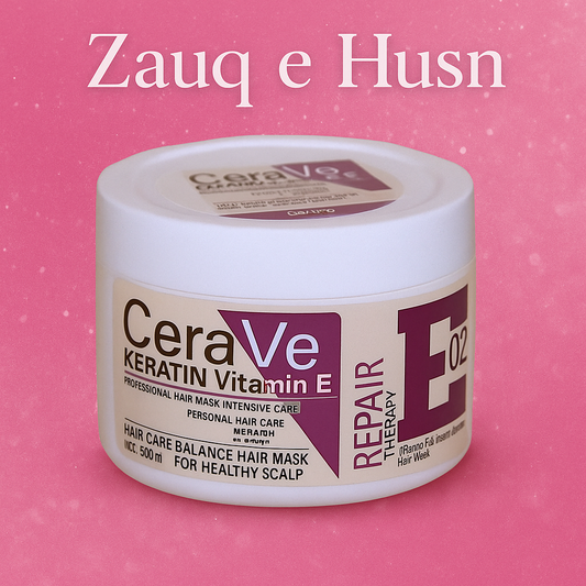 CeraVe Keratin & Vitamin E Repair Therapy Hair Mask – 500ml | Frizz Control & Shine Boost