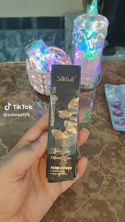 Silkfull Waterproof Tube Makeup Foundation | Long-Lasting, Full Coverage, Hydrating | 15g