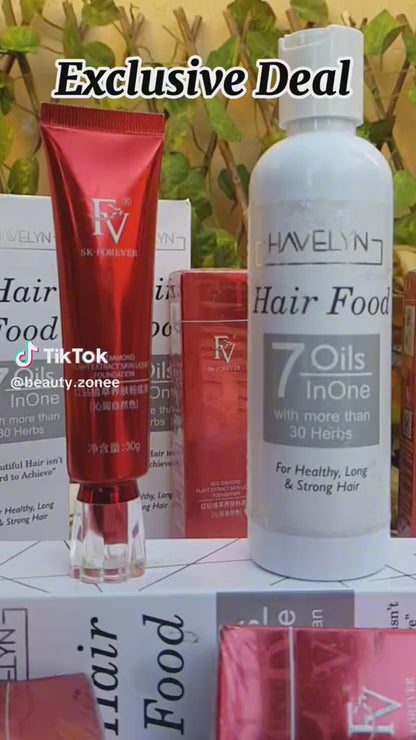 2-in-1 Makeup Deal | Foundation & Hair Oil Set | Multicolor | Complete Beauty Solution - Fv / Havelyn