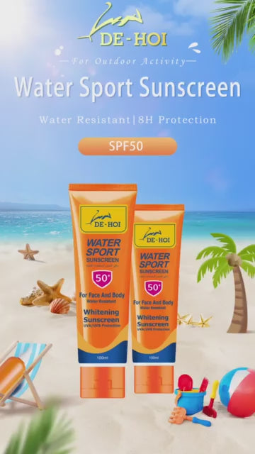 De-Hoi Water-Resistant Whitening & Moisturizer Sunblock Sunscreen – SPF 50+ | Sun Protection + Skin Brightening for Face & Body - De-Hoi