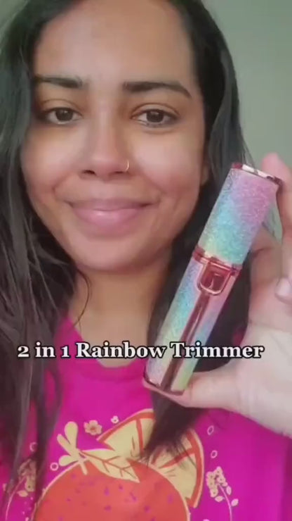 Rechargeable Hair Remover - 2 in 1 Electric Eyebrow Trimmer and Shaver - with LED Light for Face, Lips, Nose, Chin & Arm